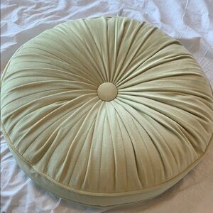 Simons Round Pleated Pillow in Lime Green